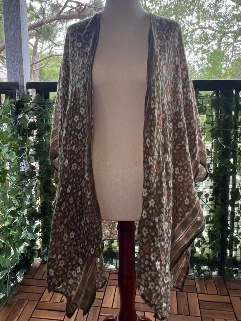 Sonoma Floral Kimono in Olive, Brown & Cream